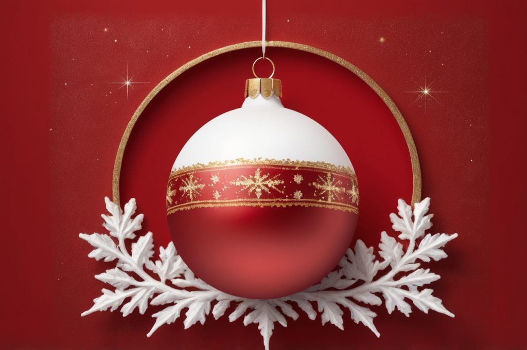 AlbedoBase XL Square Christmas icon with a solid red backgrouaaaan 1
