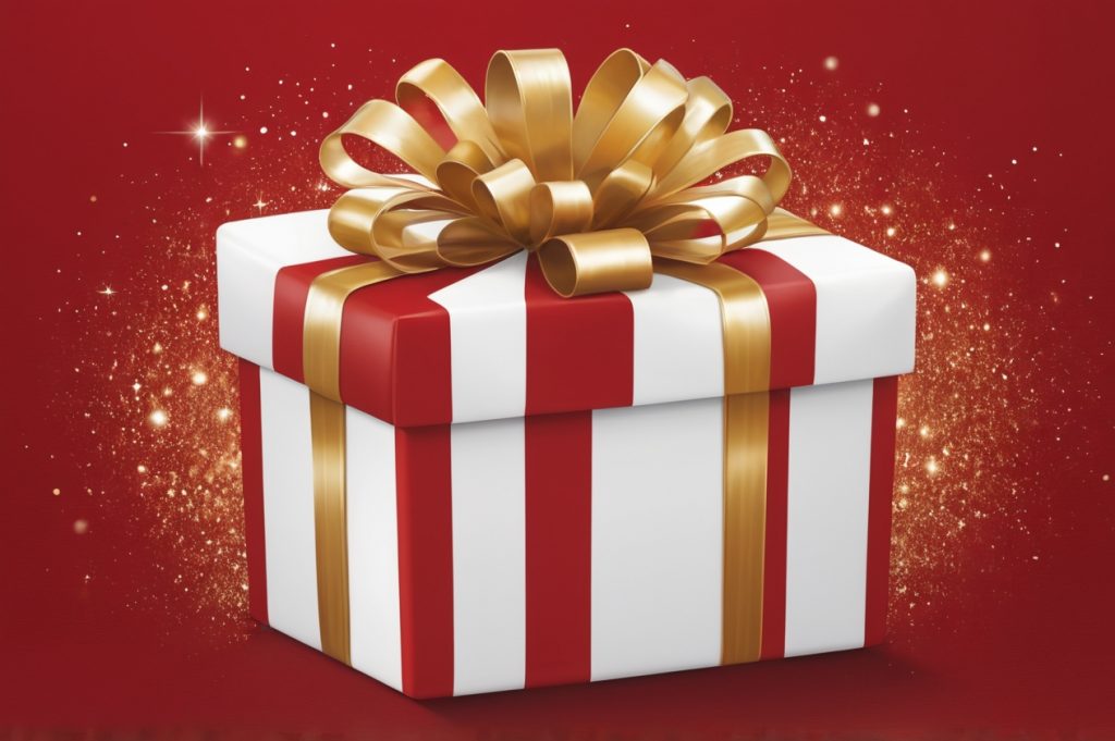 AlbedoBase XL Square Christmas icon with a solid red backgrounaaa 0
